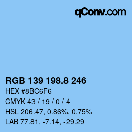 Color code: RGB 139 198.8 246 | qconv.com