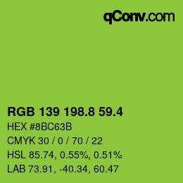 カラーコード: RGB 139 198.8 59.4 | qconv.com