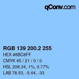 カラーコード: RGB 139 200.2 255 | qconv.com