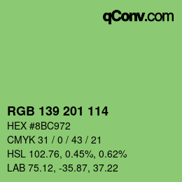 Color code: RGB 139 201 114 | qconv.com