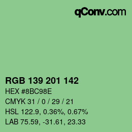 Color code: RGB 139 201 142 | qconv.com