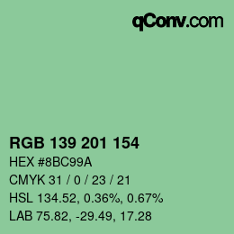 Color code: RGB 139 201 154 | qconv.com