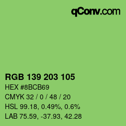 Color code: RGB 139 203 105 | qconv.com