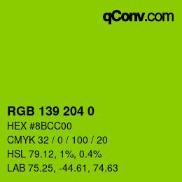 Color code: RGB 139 204 0 | qconv.com