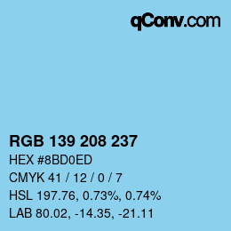 Color code: RGB 139 208 237 | qconv.com