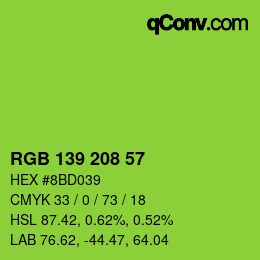 Code couleur: RGB 139 208 57 | qconv.com