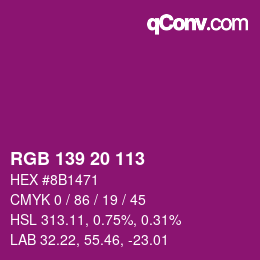 カラーコード: RGB 139 20 113 | qconv.com