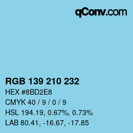 Color code: RGB 139 210 232 | qconv.com