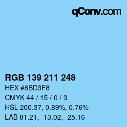 Color code: RGB 139 211 248 | qconv.com