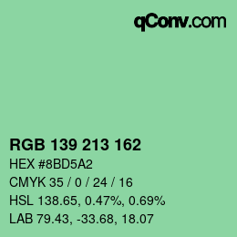 Color code: RGB 139 213 162 | qconv.com