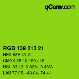 Color code: RGB 139 213 21 | qconv.com