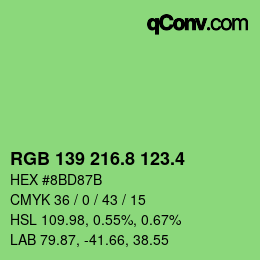 カラーコード: RGB 139 216.8 123.4 | qconv.com