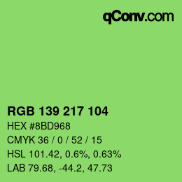 Color code: RGB 139 217 104 | qconv.com