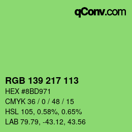 Color code: RGB 139 217 113 | qconv.com