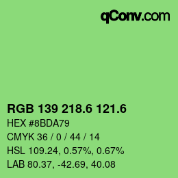 カラーコード: RGB 139 218.6 121.6 | qconv.com