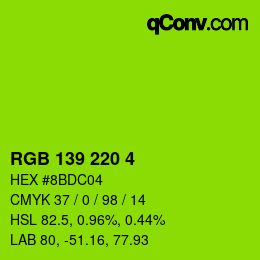 Farbcode: RGB 139 220 4 | qconv.com