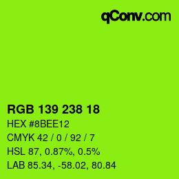 颜色代码: RGB 139 238 18 | qconv.com