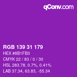 Color code: RGB 139 31 179 | qconv.com