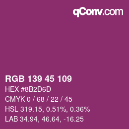 Código de color: RGB 139 45 109 | qconv.com