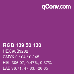 Farbcode: RGB 139 50 130 | qconv.com