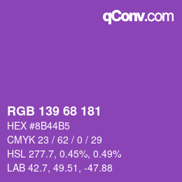 Color code: RGB 139 68 181 | qconv.com