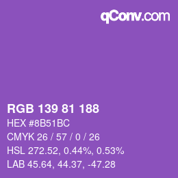Color code: RGB 139 81 188 | qconv.com