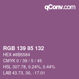 Farbcode: RGB 139 85 132 | qconv.com