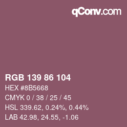 Farbcode: RGB 139 86 104 | qconv.com
