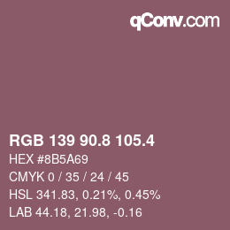 カラーコード: RGB 139 90.8 105.4 | qconv.com