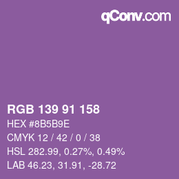 Código de color: RGB 139 91 158 | qconv.com