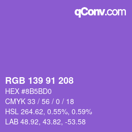 Color code: RGB 139 91 208 | qconv.com