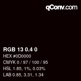 カラーコード: RGB 13 0.4 0 | qconv.com