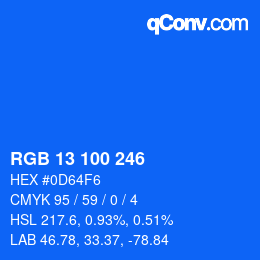 Color code: RGB 13 100 246 | qconv.com