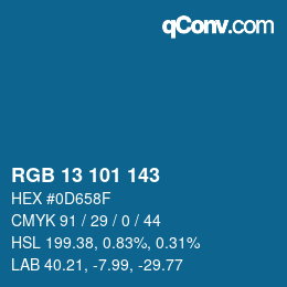 Color code: RGB 13 101 143 | qconv.com