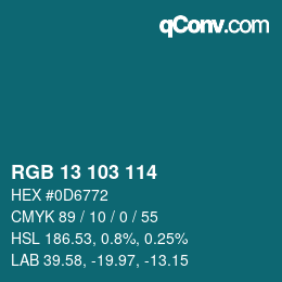 Code couleur: RGB 13 103 114 | qconv.com