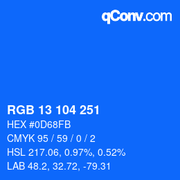 カラーコード: RGB 13 104 251 | qconv.com