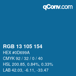 Color code: RGB 13 105 154 | qconv.com