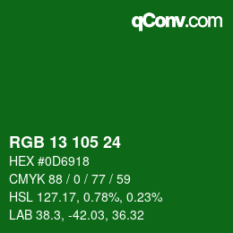 Color code: RGB 13 105 24 | qconv.com