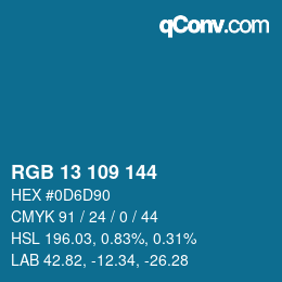 Color code: RGB 13 109 144 | qconv.com