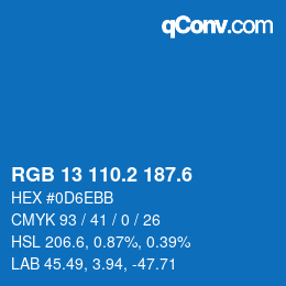 カラーコード: RGB 13 110.2 187.6 | qconv.com