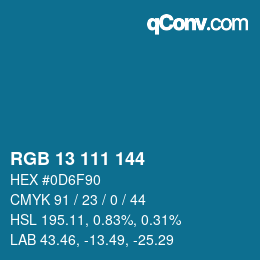 Color code: RGB 13 111 144 | qconv.com