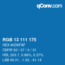 Color code: RGB 13 111 175 | qconv.com