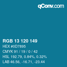 Color code: RGB 13 120 149 | qconv.com