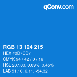 Color code: RGB 13 124 215 | qconv.com