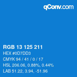 Color code: RGB 13 125 211 | qconv.com