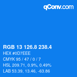 カラーコード: RGB 13 126.8 238.4 | qconv.com