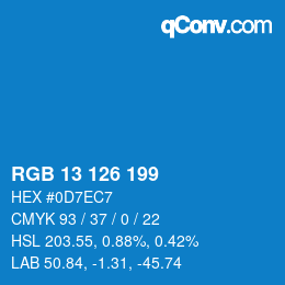 Color code: RGB 13 126 199 | qconv.com
