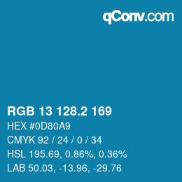 カラーコード: RGB 13 128.2 169 | qconv.com