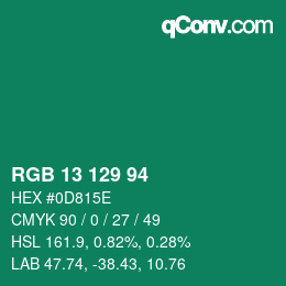 Color code: RGB 13 129 94 | qconv.com