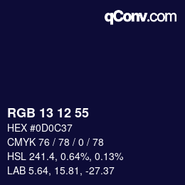 カラーコード: RGB 13 12 55 | qconv.com